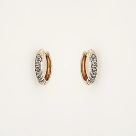 31423 14K YELLOW GOLD0.65" 3.15MM DIAMOND HUGGIES