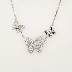 242010/040 NOMINATION ITALY STERLING SILVER CUBIC ZIRCONIA MULTI BUTTERFLY NECKLACE