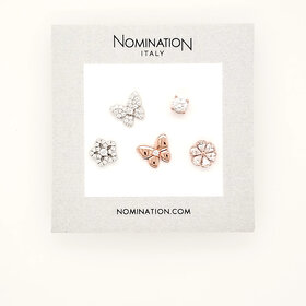 242014/0541 NOMINATION ITALY STERLING SILVER AND ROSE GOLD PLATED SWEET VARIETY EARRING SET