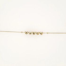 241303/006 NOMINATION ITALY STERLING SILVER GOLD PLATED HIGH POLISH MULTI HEART BRACELET