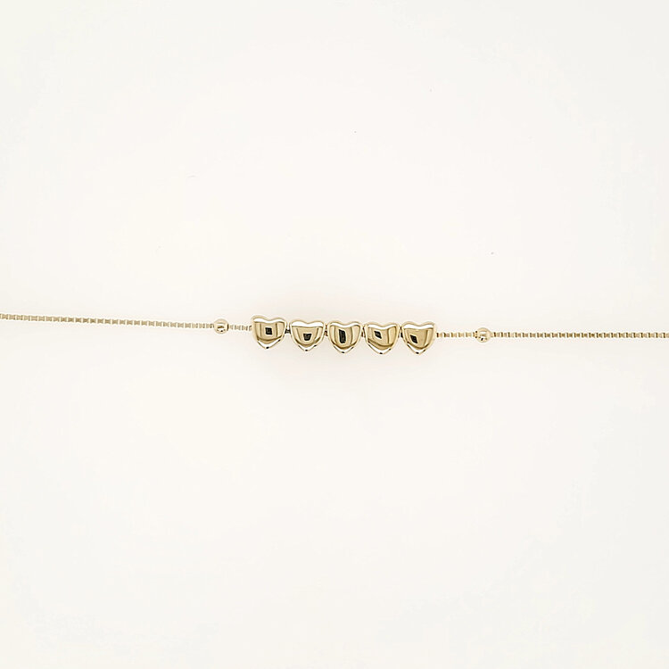 241303/006 NOMINATION ITALY STERLING SILVER GOLD PLATED HIGH POLISH MULTI HEART BRACELET