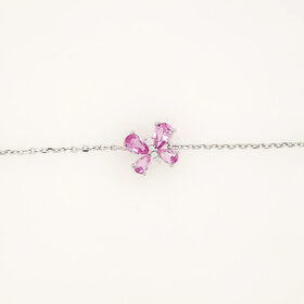 241901/007 NOMINATION ITALY STERLING SILVER SHINE ME UP COLLECTION PINK CUBIC ZIRCONIA BUTTERFLY BRACELET