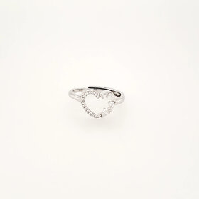 241900/003 NOMINATION ITALY STERLING SILVER SHINE ME UP COLLECTION CUBIC ZIRCONIA OPEN HEART ADJUSTABLE RING