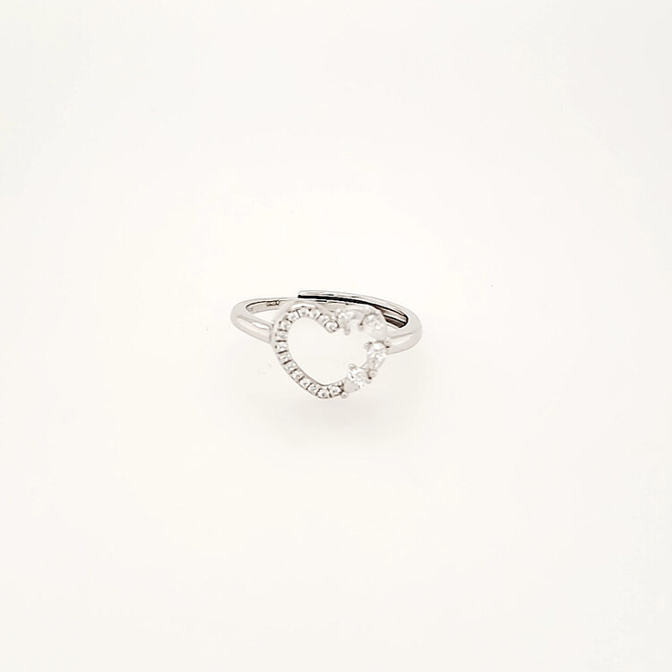 241900/003 NOMINATION ITALY STERLING SILVER SHINE ME UP COLLECTION CUBIC ZIRCONIA OPEN HEART ADJUSTABLE RING