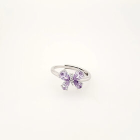 241900/006 NOMINATION ITALY STERLING SILVER SHINE ME UP COLLECTION PURPLE BUTTERFLY ADJUSTABLE RING