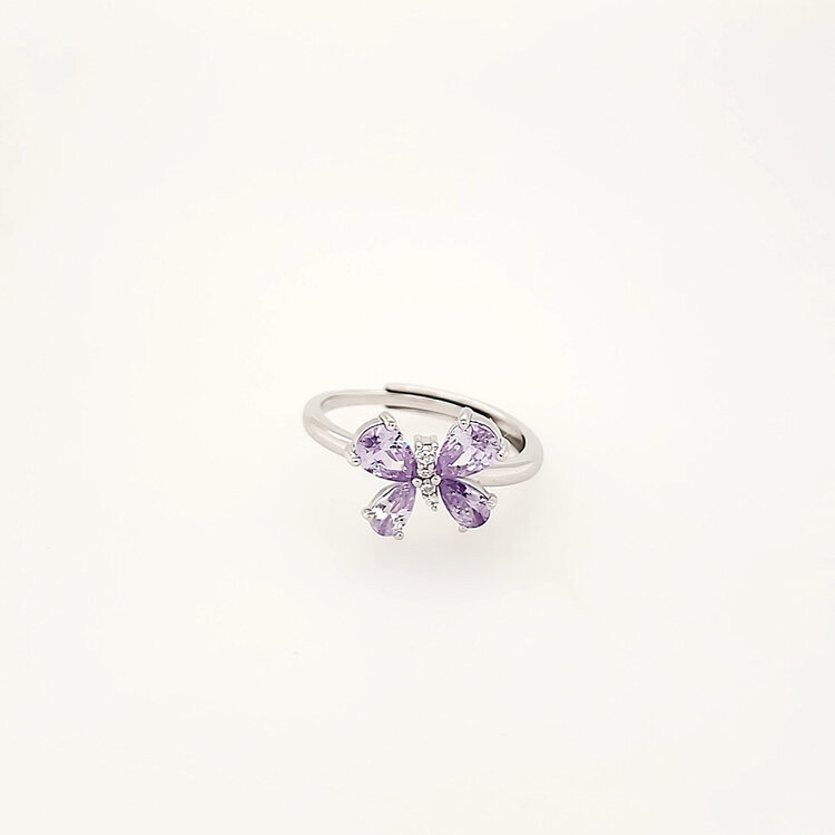 241900/006 NOMINATION ITALY STERLING SILVER SHINE ME UP COLLECTION PURPLE BUTTERFLY ADJUSTABLE RING