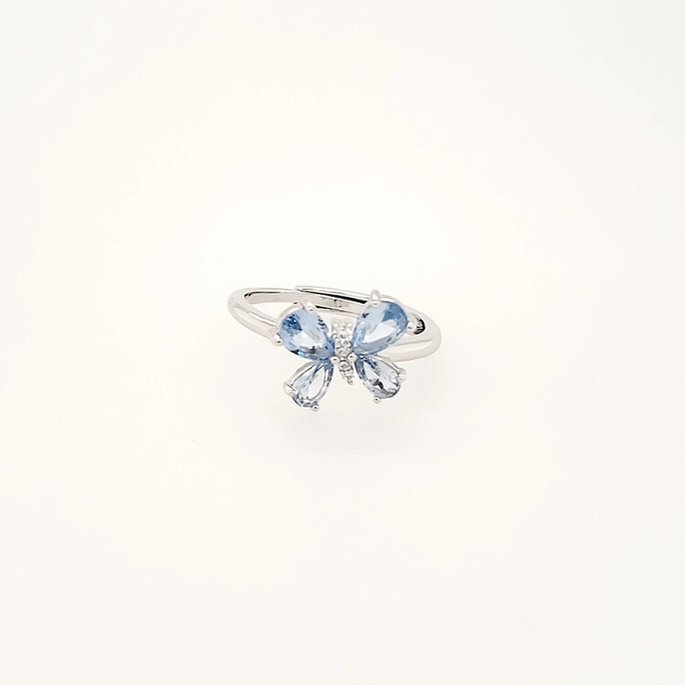 241900/005 NOMINATION ITALY CUBIC SHINE ME UP COLLECTION BLUE CUBIC ZIRCONIA BUTTERLFY ADJUSTABLE RING