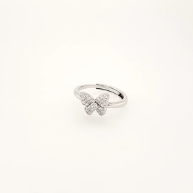 242001/040 NOMINATION ITALY STERLING SILVER CUBIC ZIRCONIA BUTTERFLY ADJUSTABLE RING