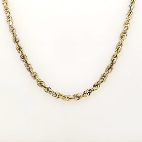50418 14K YEKLLOW GOLD 22" 3.30MM SOLID ROPE CHAIN