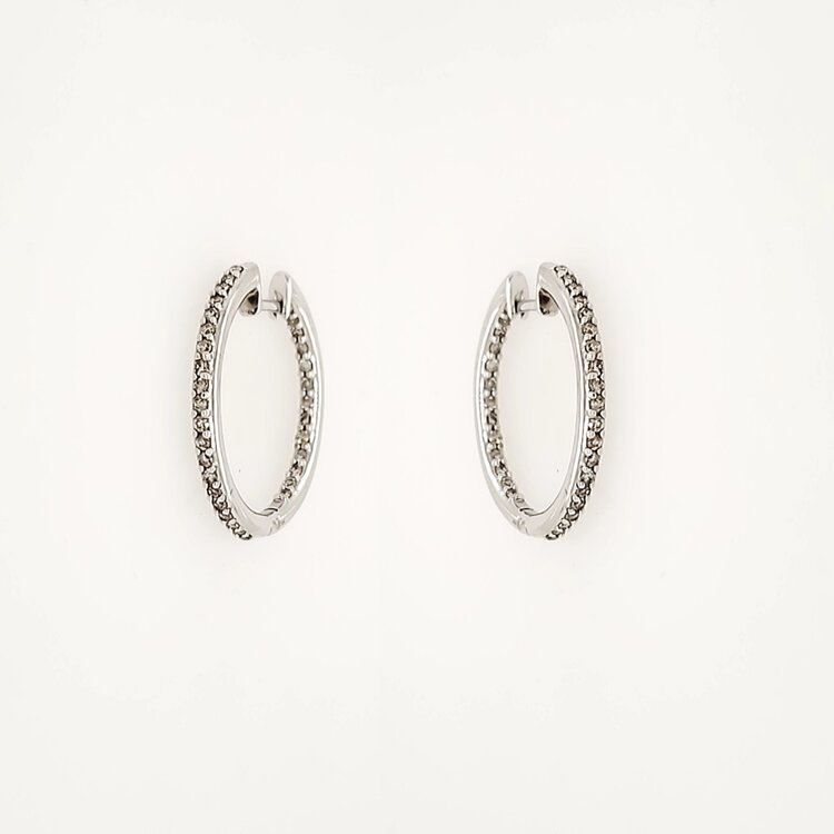30531 14K WHITE GOLD .65CTW DIAMOND INSIDE OUT HOOPS