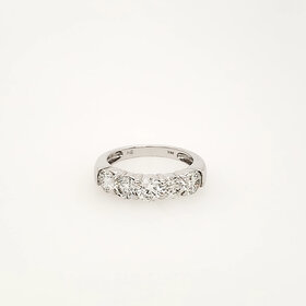 475272 14K WHITE GOLD 2CTW 5 DIAMOND LADIES WEDDING BAND