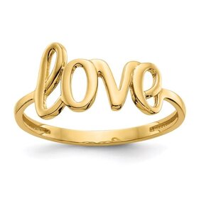 40428 14K YELLOW GOLD HIGH POLISH LOVE WORD LADIES RING