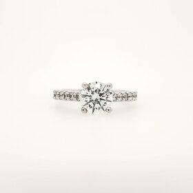 475172 14K WHITE GOLD 1.27CT LAB DIAMOND E COLOR VVS2 .40CT DIAMOND  ENGAGEMENT RING