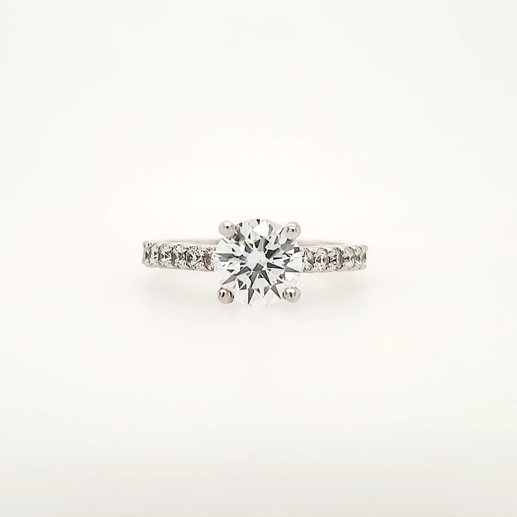 475172 14K WHITE GOLD 1.27CT LAB DIAMOND E COLOR VVS2 .40CT DIAMOND  ENGAGEMENT RING