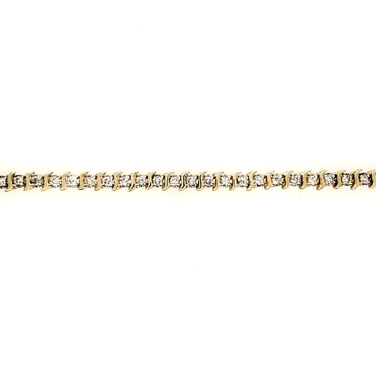 20483 14K YELLOW GOLD 1.50CTW DIAMOND S LINK TENNIS BRACELET