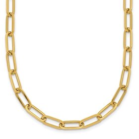 60020 14K YELLOW GOLD 18" 4.25MM HOLLOW   PAPER CLIP NECKLACE