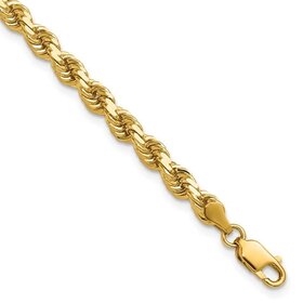 50428 14K YELLOW GOLD 20” DIAMOND CUT ROPE LINK CHAIN