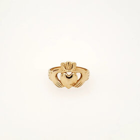 40442 14K YELLOW GOLD HIGH POLISHED CLADDAGH RING