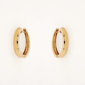 31461 14K YELLOW GOLD 0.75" 3.15MM HIGH POLISH HUGGIES