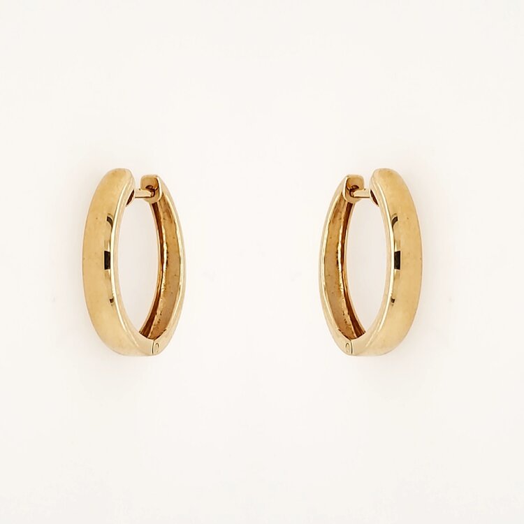 31461 14K YELLOW GOLD 0.75" 3.15MM HIGH POLISH HUGGIES