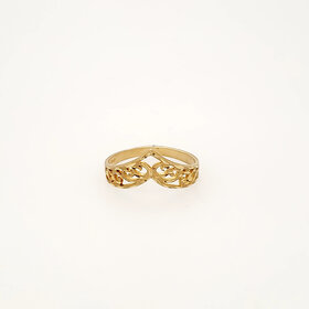 40448 14K YELLOW GOLD CHEVRON FILIGREE RING