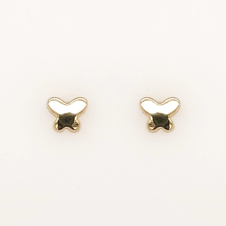 31468 14K YELLOW GOLD HIGH POLISH BUTTERFLY SCREWBACKS