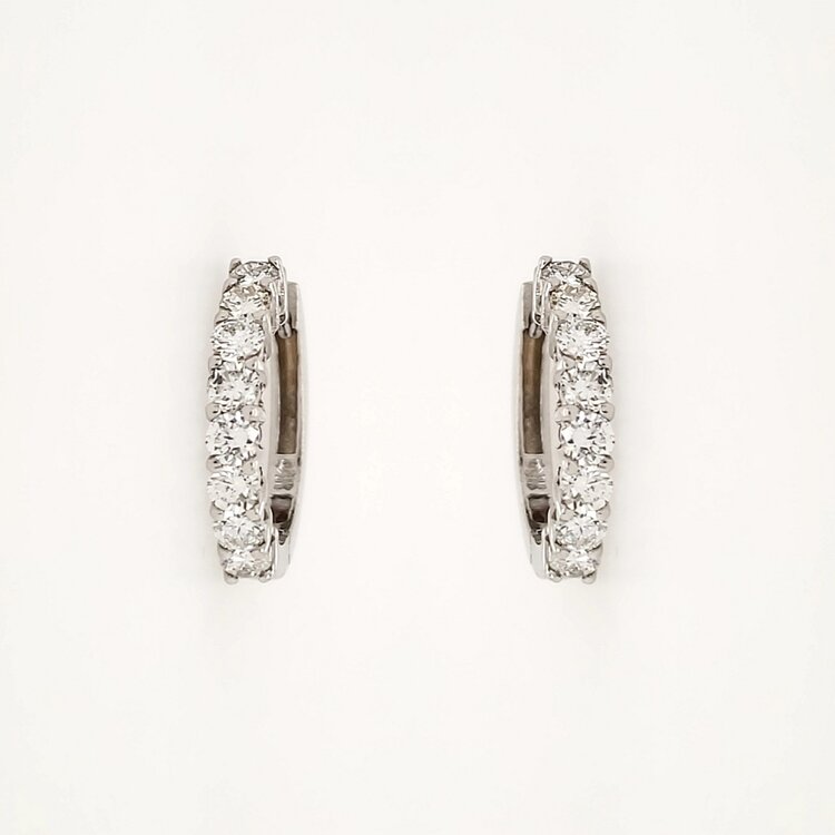 31471 14K WHITE GOLD 1CTW DIAMOND SHARED PRONG HUGGIES