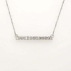 60145 14K WHITE GOLD .36CTW DIAMOND BAR NECKPIECE