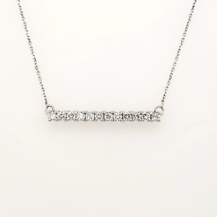 60145 14K WHITE GOLD .36CTW DIAMOND BAR NECKPIECE