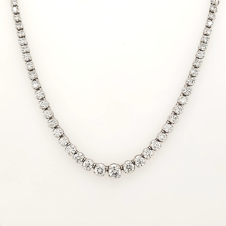 60144 14K WHITE GOLD 7CTW H-I COLOR I1  DIAMOND GRADUATING DIAMOND NECKPIECE