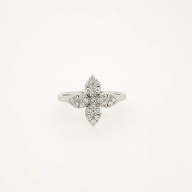 40450 10K WHITE GOLD .30CTW DIAMOND FLOWER LADIES RING