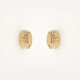 31479 14K YELLOW GOLD 0.60" 6MM DIAMOND CUT AND HIGH POLISH HUGGIES