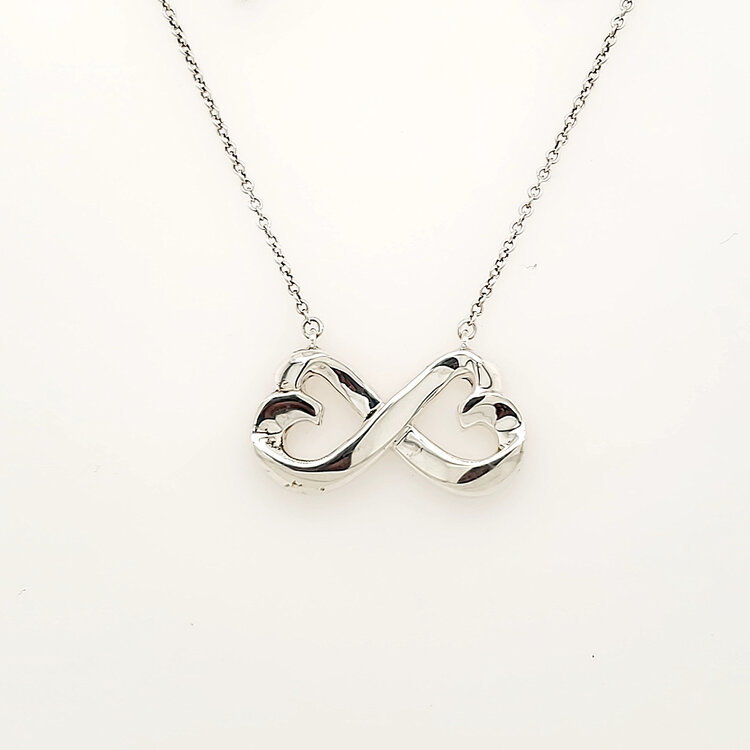 80515 STERLING SILVER GENUINE TIFFANY & CO HEART INFINITY NECKLACE