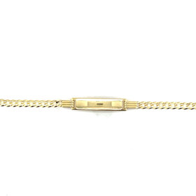 20612 14K YELLOW GOLD CUBAN LINK BABY NAME ID BRACELET