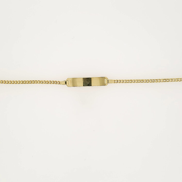 20492 14K YELLOW GOLD FRANCO LINK NAME ID BABY BRACELET