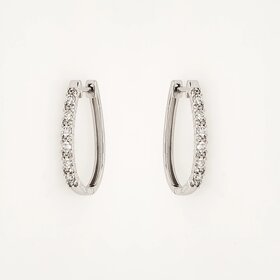 31493 10K WHITE GOLD .50CT LAB GROWN DIAMOND OBLONG HOOPS