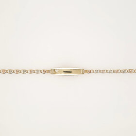 20491 14K TRI COLOR HEART STARBUSRT NAME ID HEART CUT OUT BABY BRACELET