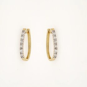 31494 10K YELLOW GOLD .50CT LAB GROWN DIAMOND OBLONG HOOPS