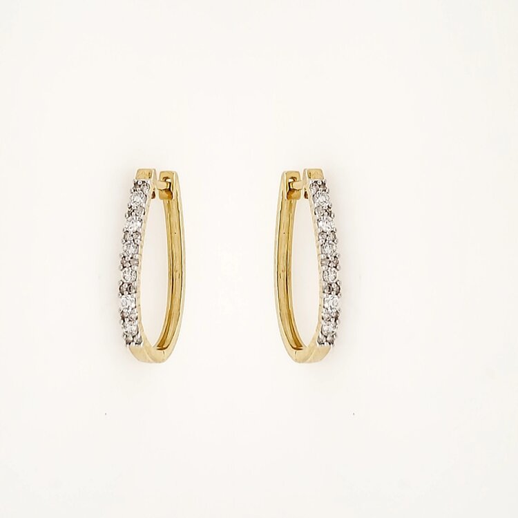 31494 10K YELLOW GOLD .50CT LAB GROWN DIAMOND OBLONG HOOPS