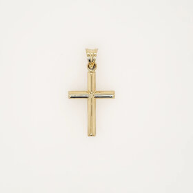 77338 14 YELLOW GOLD 1.30" HIGH POLISH 'X' CENTER TUBE CROSS