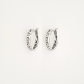 31497 14K WHITE GOLD DIAMOND HUGGIES