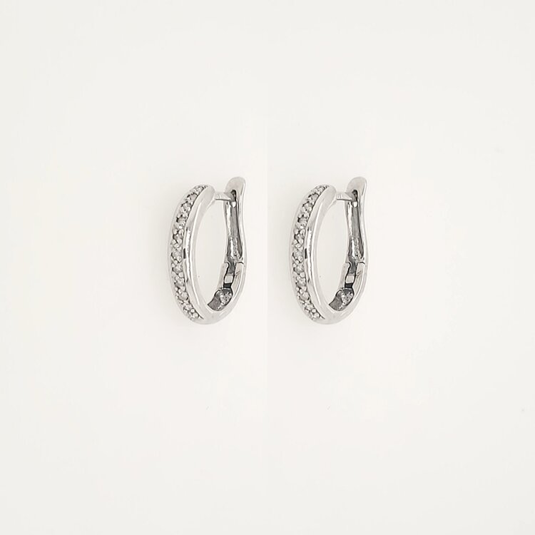 31497 14K WHITE GOLD DIAMOND HUGGIES