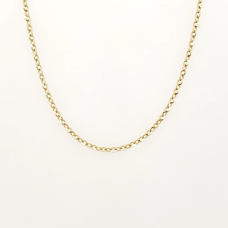 50436 14K YELLOW GOLD 16" 1.50MMDIAMOND CUT FANCY CABLE CHAIN