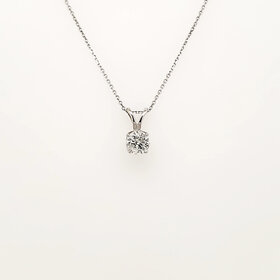 70746 14K WHITE GOLD DIAMOND .30CTW   SOLITAIRE BUNNY BALE PENDANT NECKLACE