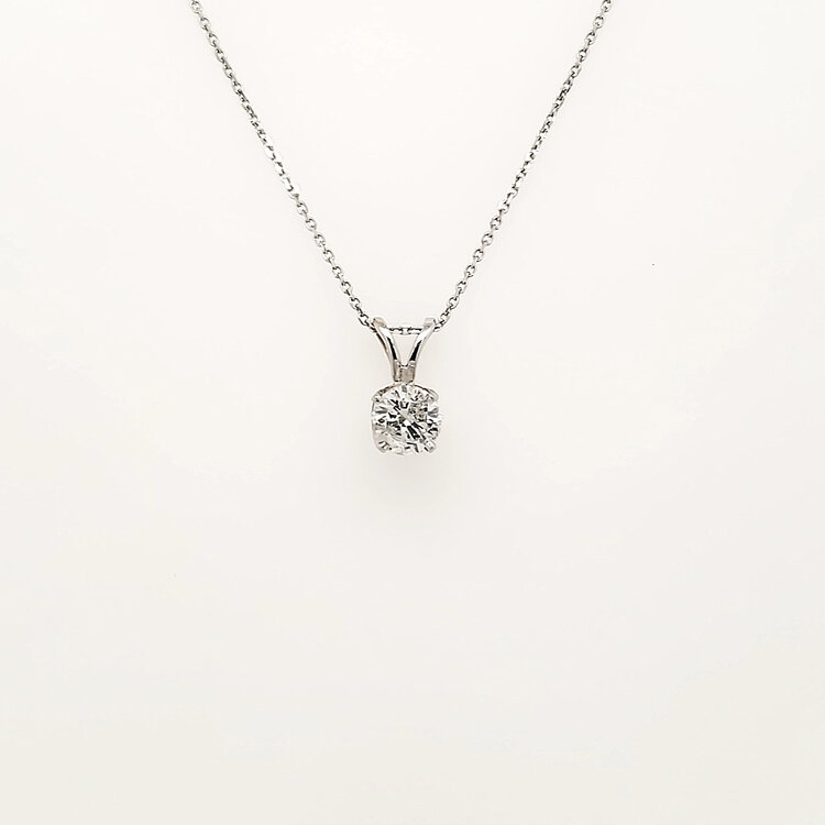 70746 14K WHITE GOLD DIAMOND .30CTW   SOLITAIRE BUNNY BALE PENDANT NECKLACE