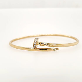 20500 18K YELLOW GOLD DIAMOND NAIL BRACELET