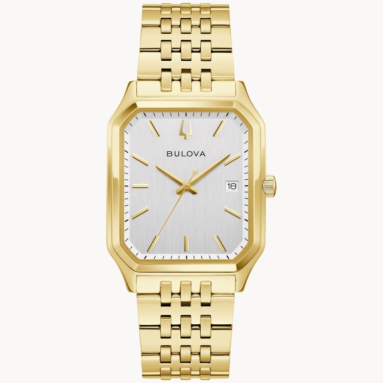 bulova BULOVA TONY BENNET COLLECTION GOLD TONE STAINLESS STEEL SILVER TONE DIAL MEN'S WATCH