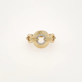 40459 14K YELLOW GOLD .15CTW DIAMOND TEXTURED CIRCLES FANCY LADIES RING