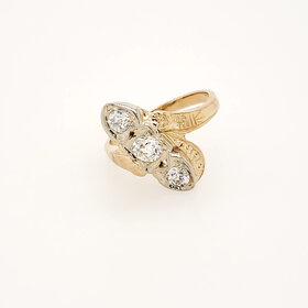 40460 14K YELLOW GOLD .70CTW DIAMOND VINTAGE LADIES RING