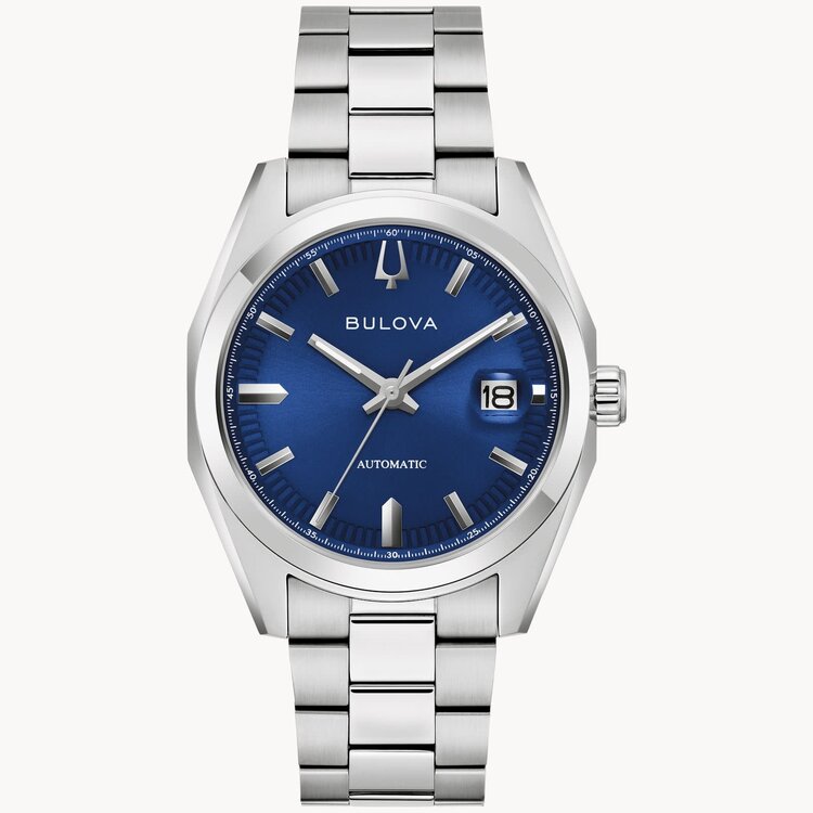 bulova BULOVA SURVEYOR COLLECTION STAINLESS STEEL SAPPHIRE CRYSTAL BLUE DIAL AUTOMATIC MEN'S WATCH